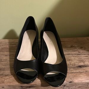 Black Peep-Toe Women's Shoes